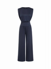 High Stretch Mid Rise Ruched Wide Leg Jumpsuit