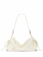 DOUBLE POCKETS FAUX LEATHER SHOULDER BAG