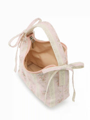 BOWKNOT & FLORAL HANDBAG