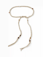 BEADED LACE-UP WAIST CHAIN