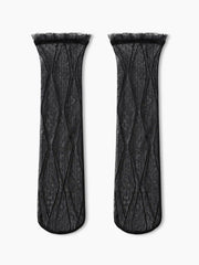 LACE TRIM MESH CREW SOCKS