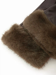 FUZZY & FAUX LEATHER GLOVES