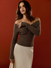 Knit V-neck Long Sleeve Twist Top