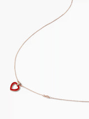 RHINESTONE DECOR HEART PENDANT NECKLACE