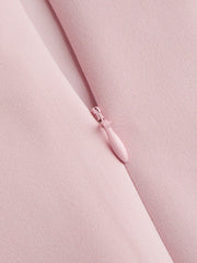 Square Neck Solid Bowknot Zipper Mini Dress