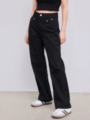 Denim Mid Rise Baggy Jeans