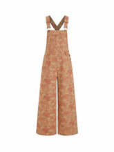 Cotton-blend Floral Jacquard Straight Leg Jumpsuit