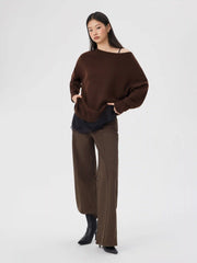 Stretch Denim Mid Rise Straight Leg Jeans