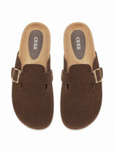 FAUX SUEDE BUCKLE FLATS