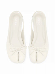 BOWKNOT DECOR SPLIT TOE SLINGBACK FLATS