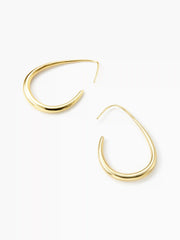 SLIM OVAL DESIGN HOOP EARRINGS