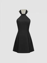Satin Halter Neckline Bowknot Mini Dress