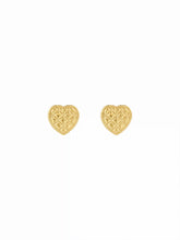 TEXTURED HEART STUD EARRINGS