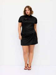 Mid Rise Twist Bodycon Mini Skort Curve & Plus