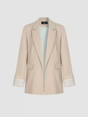 Woven Blazer With Pocket