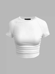 Jersey Ruched Crop Tee
