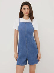 Denim Backless Cami Romper