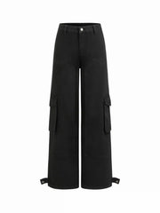 Two Way Denim Low Rise Cargo Jeans