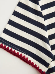 Oversized Cotton-blend Stripe Tee