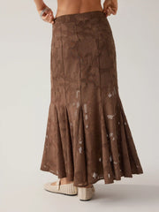 Jacquard Mid Rise Mermaid Maxi Skirt