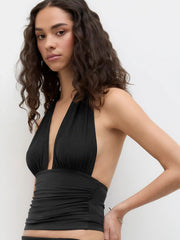 CDR Halter Neckline Ruched Top