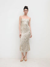 Sequins Square Neck Floral Maxi Dress