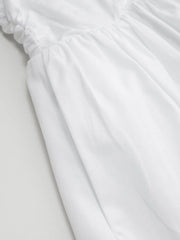 Cotton Mid Rise Ruched Drawstring Flared Maxi Skirt