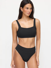 Ribbed Square Neck Knotted Bracelet Cheeky Bikini Set