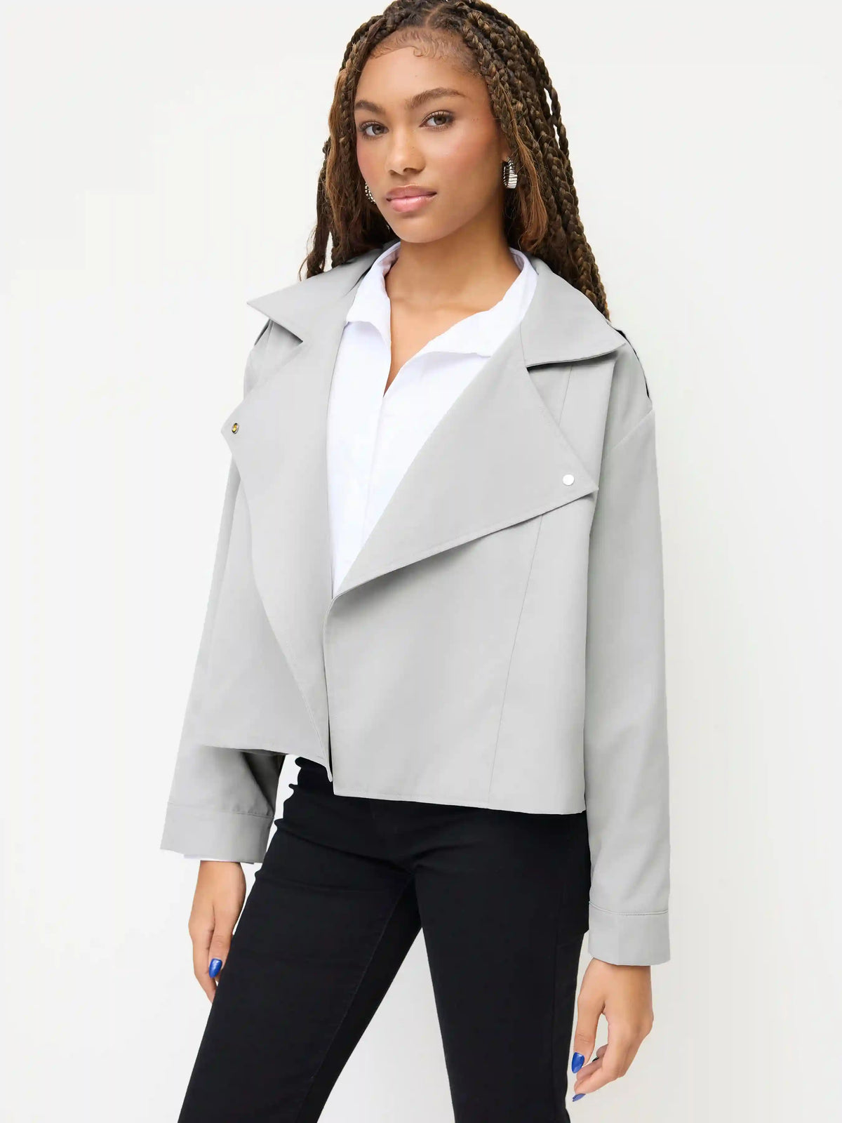 Collar Button Pocket Trench Coat