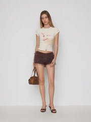 Polka Dot Lamb Print Short Sleeve Tee
