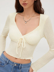 Sweetheart Texture Lettuce Trim Knotted Top