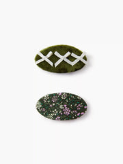 2PCS BOWKNOT & FLORAL HAIR CLIP