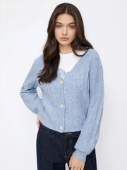 Knit Wool-blend V-neck Long Sleeve Button Oversized Cardigan