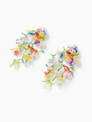 Multicolor Floral Beaded Drop Earrings