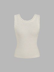 Knit Hollow Out Knotted Tank Top