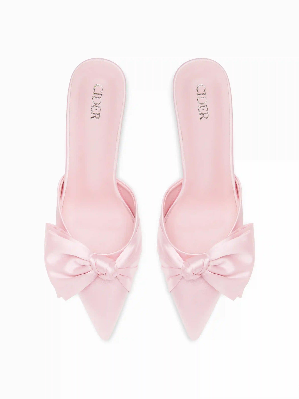 POINTED TOE BOWKNOT DECOR HEELS