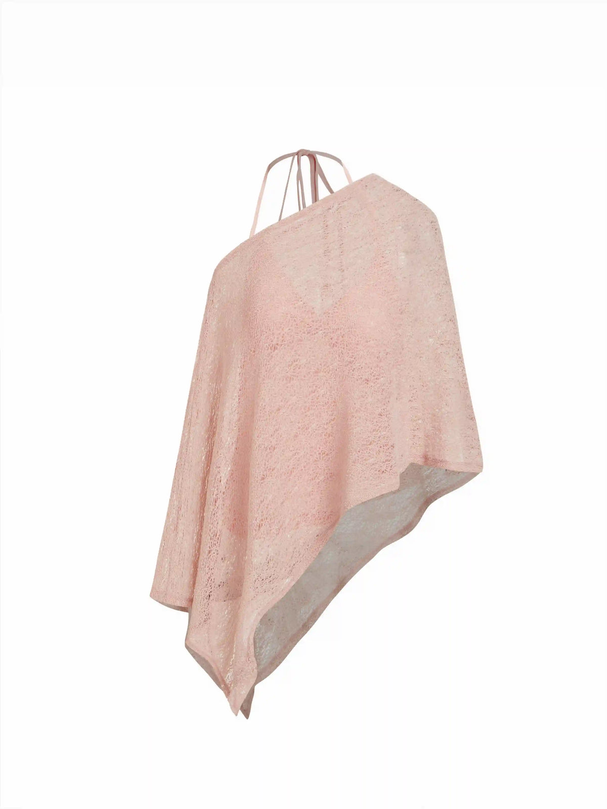 Textured Asymmetrical Neck Poncho Top & V-Neck Cami Top