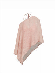 Textured Asymmetrical Neck Poncho Top & V-Neck Cami Top