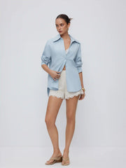 Curved Hem Short Sleeve Shirt