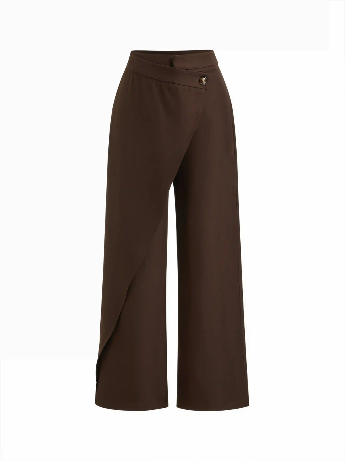 Mid Rise Wrap Straight Leg Trousers