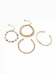 4 PCS HEART & TWIST & KNOT BRACELETS SET
