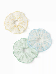 3PCS FLORAL SCRUNCHIE SET