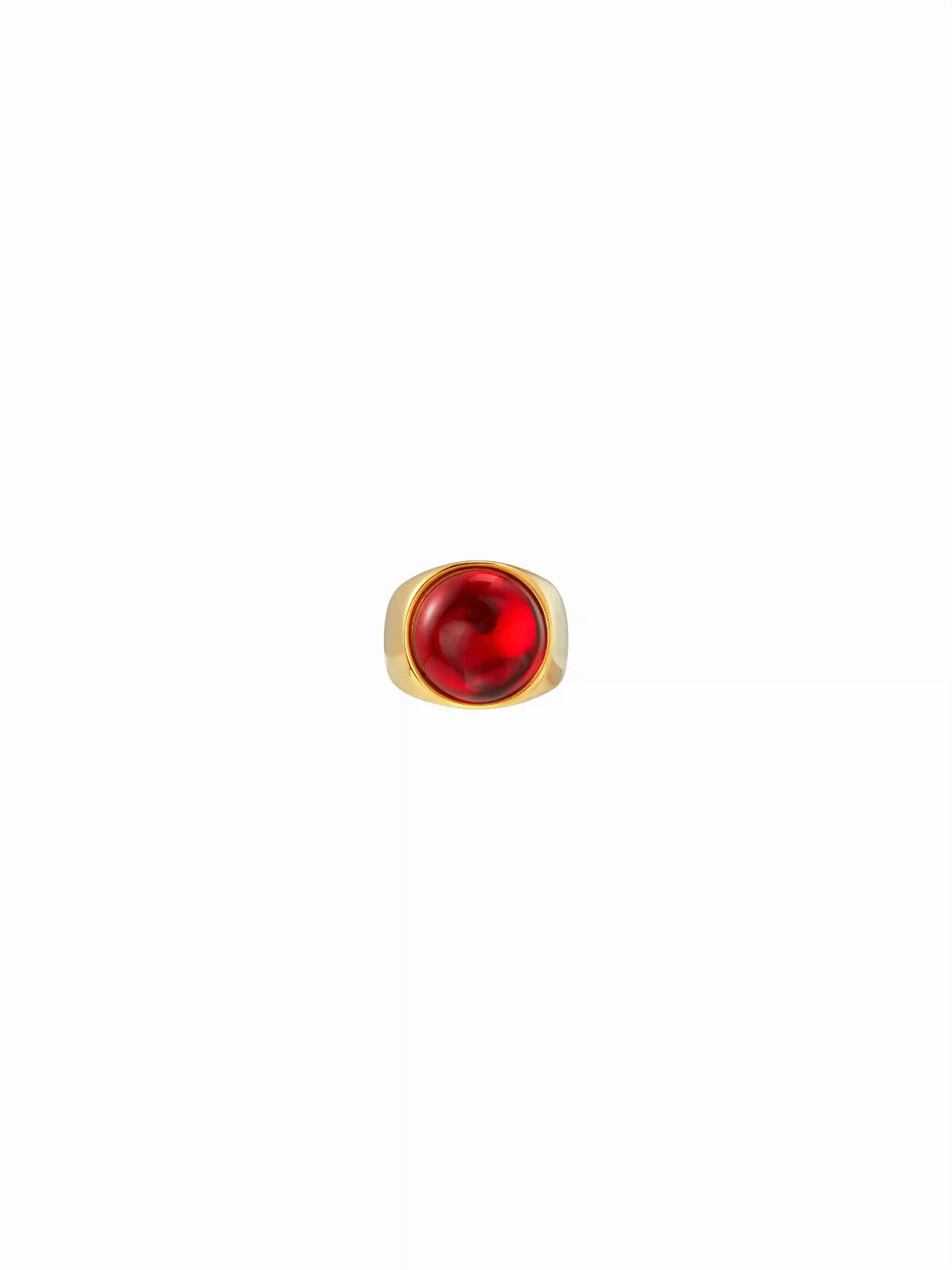 GEMSTONE 18K GOLD PLATED STAINLESS STEEL RING
