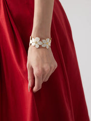 FLOWER OPEN BANGLE BRACELET