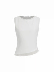 Chiffon Textured Ruched Tank Blouse