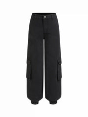 Two Way Denim Low Rise Cargo Jeans