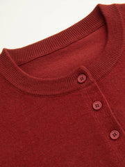 Knit Round Neckline Patched Layered Peplum Hem Long Sleeve Top