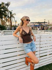 Floral Embroidery V-Neck Cami Top