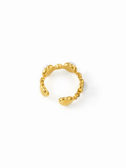 GEMSTONE HEART OPEN RING