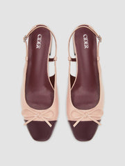 TWO-TONE BOW SLINGBACK MARY JANE FLATS